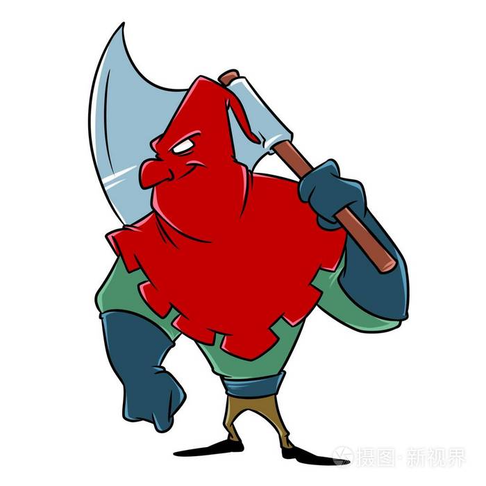 中世纪刽子手斧头字符职业死刑切断头动画片插图查出的图像