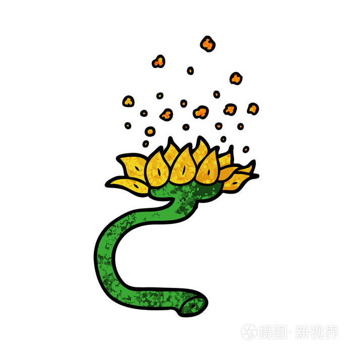 卡通花释放花粉