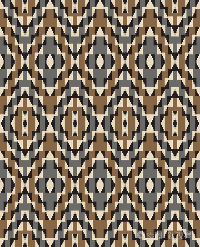 无缝的美国印第安人部落模式.纳瓦霍民族风格