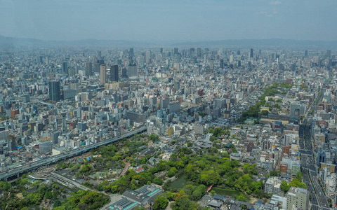 大阪天际线鸟瞰图