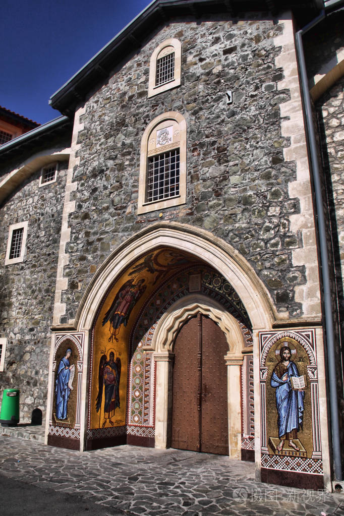 最著名的塞浦路斯修道院kikos在特罗多斯山塞浦路斯