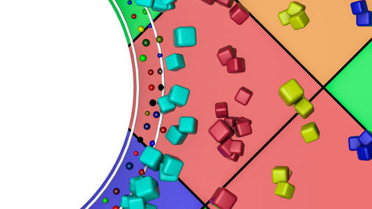 抽象五颜六色的背景白色圆孔。三维插图。3d 渲染