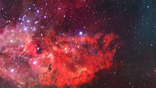 抽象的科学背景星系和星云在空间
