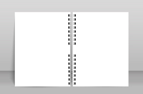逼真的纸螺旋和小册子样机封面模板