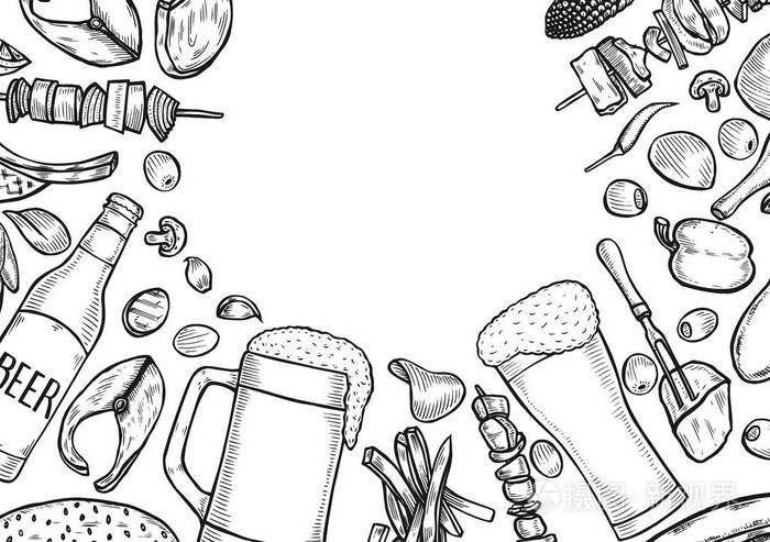 烧烤菜单设计模板插画-正版商用图片0818b4-摄图新视界