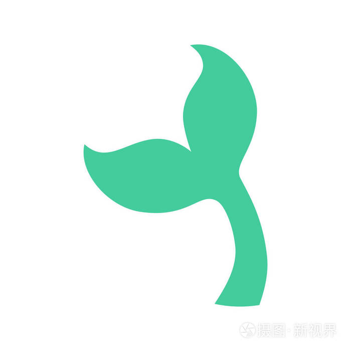 美人鱼的尾巴鲸鱼尾巴图标的剪影鱼尾巴向量