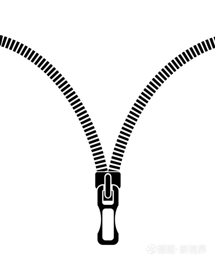 金属拉链的剪影
