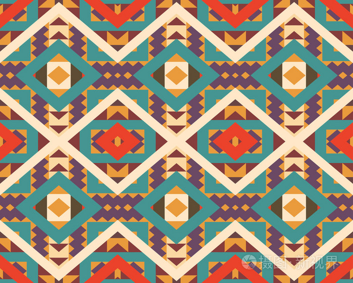 无缝炫彩的纳瓦霍花纹