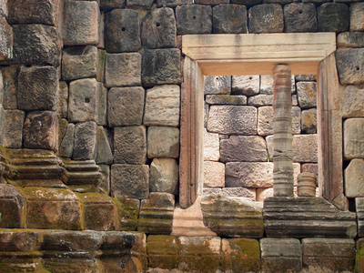 窗口在 Prasat Sdok 角汤姆, Sa 凯奥, 高棉寺庙在泰国