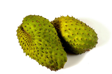 热带水果 孤立在白色背景上的 Soursop