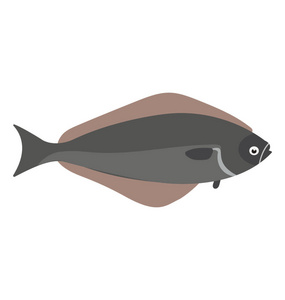 描绘鱼的海洋动物图标