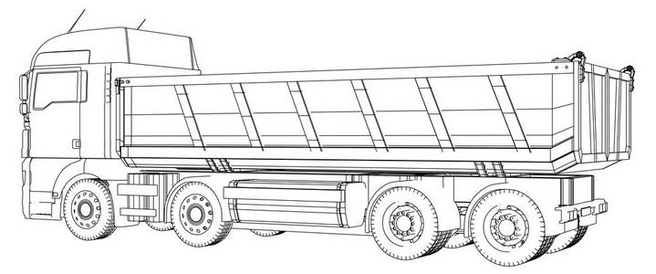 卡车翻车.创建了3d的插图.线框.eps10矢量格式照片
