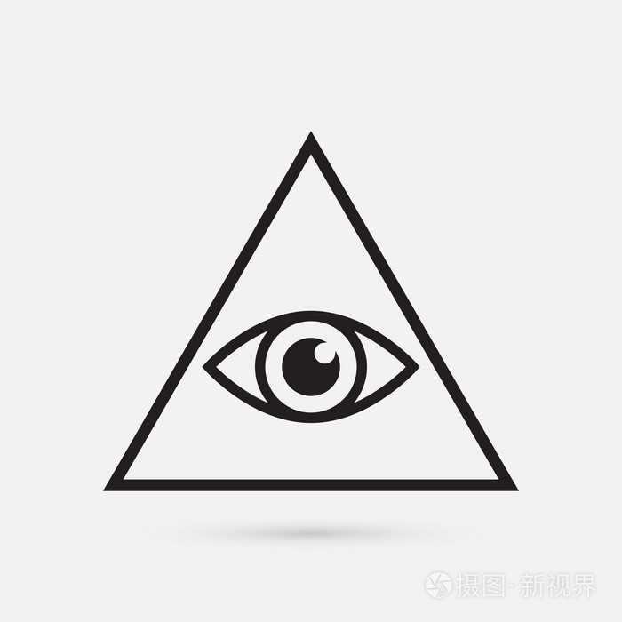 所有能看的眼象征简单的三角形矢量图