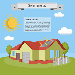 太阳能房子别墅面板等距能量生态学