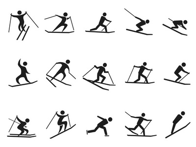 冬奥会自由式滑雪图标图片