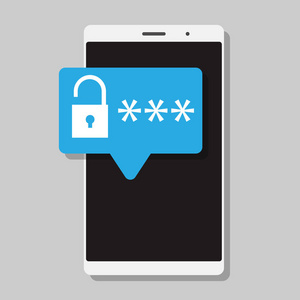 密码彩色的矢量图标锁屏界面移动 ui 智能手机样机黑客与笔记本电脑站