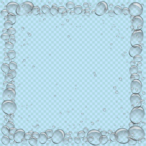 水气泡方形框架透明图片