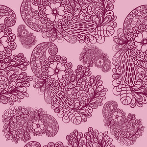 在粉红色的背景上添加的花卉装饰图案