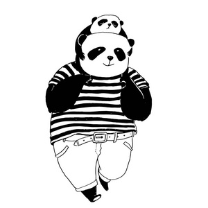 黑白熊猫图片