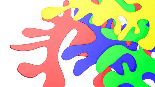 抽象彩色三维插图。3d 渲染