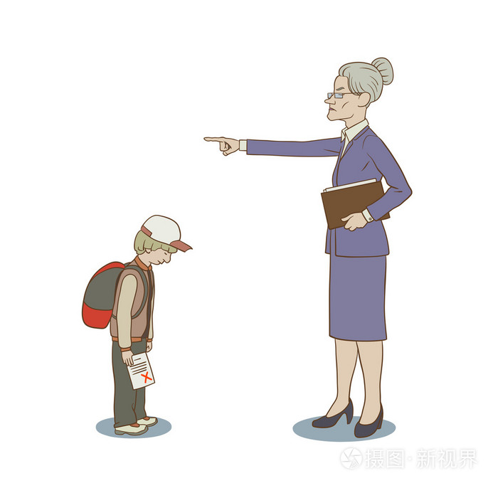 愤怒的老师插画-正版商用图片082dyg-摄图新视界