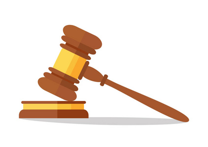 一个木制法官木槌,锤的法官或拍卖人和音板,矢量图照片