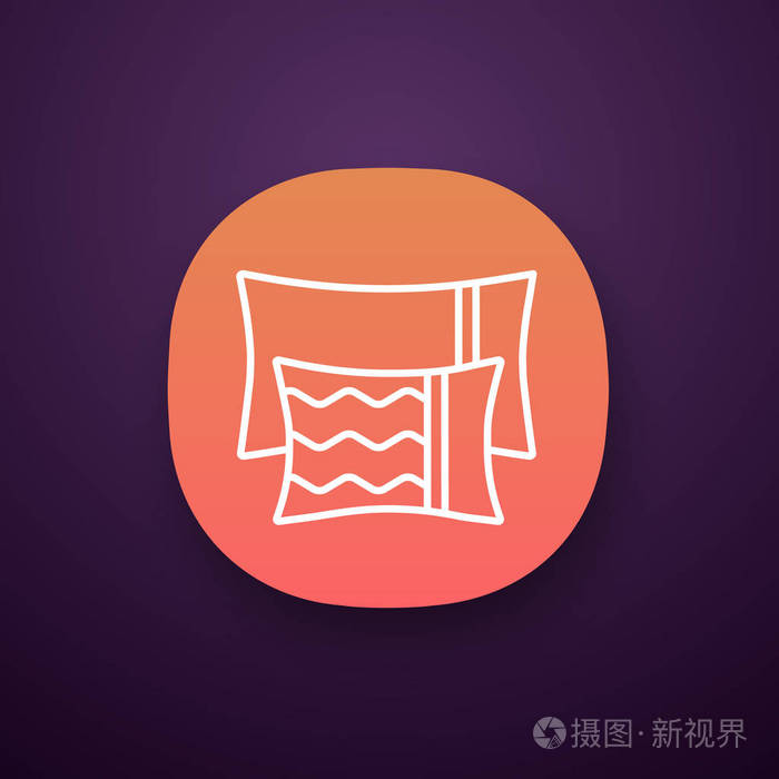 床上用品枕头橙色应用程序图标