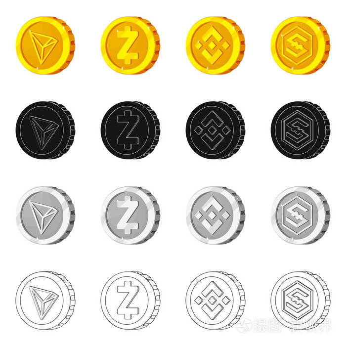 网络 cryptocurrency 和加密股票符号的收集