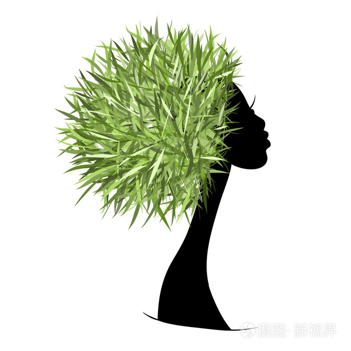 有机的头发护理理念,为您设计的女户主插画-正版商用图片082klc-摄图