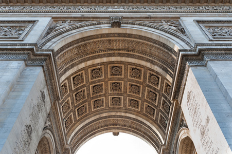 拱的胜利细节在巴黎，法国