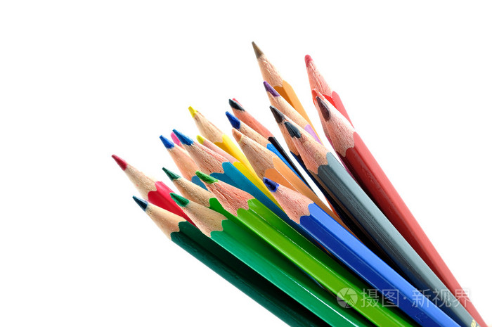 堆的彩色铅笔