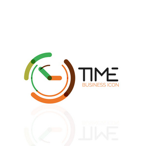 矢量抽象徽标观念 时间观念或时钟业务图标。创意标识设计模板