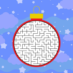 抽象圆迷宫.在彩色背景上隔离的简单平面矢量插图照片