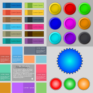 大组不同彩色按钮。时尚 现代的设计为您的 web 站点。矢量