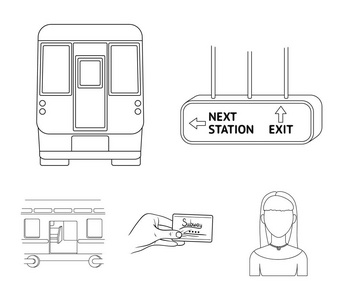 在大纲样式中传输公共火车和其他 web 图标。集集合中的设备属性机制图标
