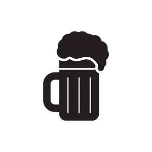啤酒图标在时髦的扁平风格隔绝白色背景。啤酒玻璃标志为您的网站设计, 徽标, 应用程序, Ui。矢量插图, Eps10