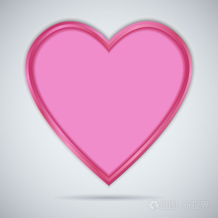 阴影的粉红色纸心