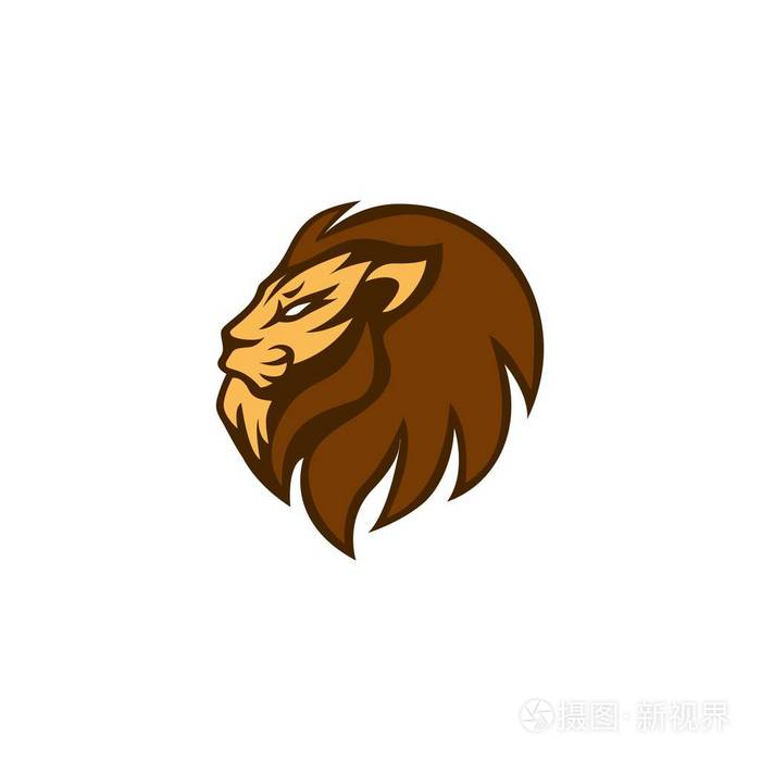 愤怒的狮子头标志, 标志, 向量设计例证