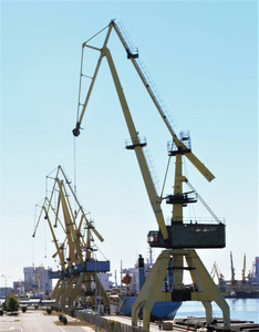港口码头起重机船舶装卸运输工业康斯坦察港