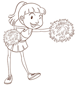 cheerer 手持彩色绒球一个平原剪影照片