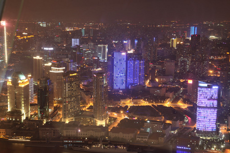 晚上在上海，中国