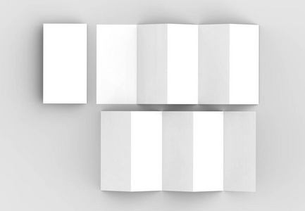 10页传单, 5 面板手风琴折叠垂直小册子模拟 u