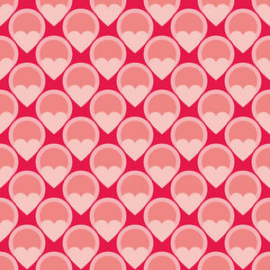 心与波尔卡圆点粉红色瓷砖矢量背景