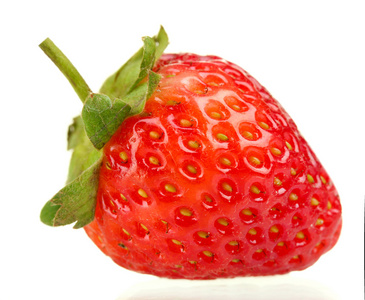 甜草莓上白色隔离