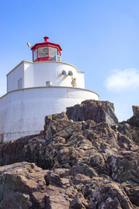 安菲特里特点灯塔位于加拿大不列颠哥伦比亚省尤克卢利特, 温哥华岛的景色