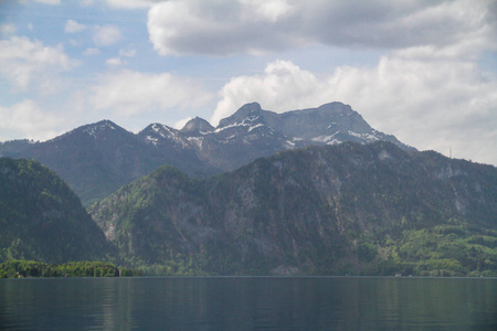 著名的哈尔施塔特湖景观观