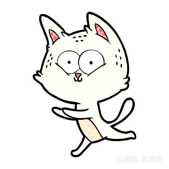 卡通猫跑的矢量图解