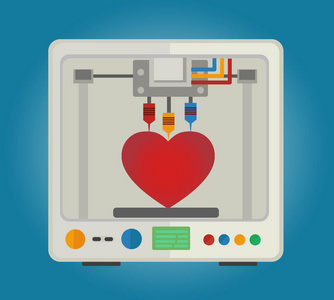 3d 打印机为内部器官打印三维模型。心脏移植