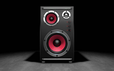 上的扬声器白色背景上的音频扬声器图标条形音箱和低音炮在黑色背景