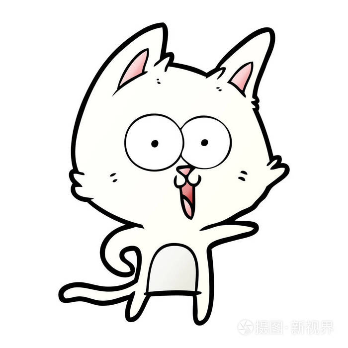 滑稽卡通猫的矢量插图